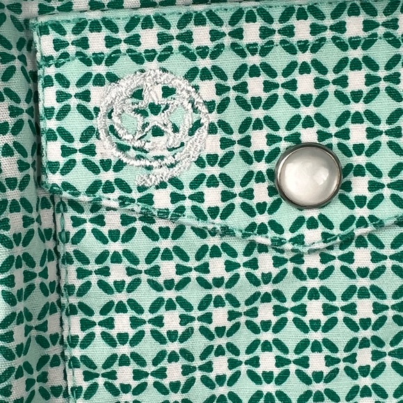 Wrangler George Strait Collection Pearl Snap Button Up Shirt Green/White Small - Picture 6 of 9